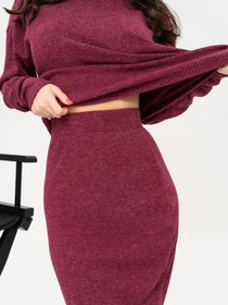 Костюми ISSA Plus модель 13651_burgundy Фото