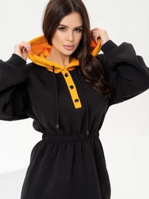 Платья ISSA Plus модель 13654_blackmustard Фото