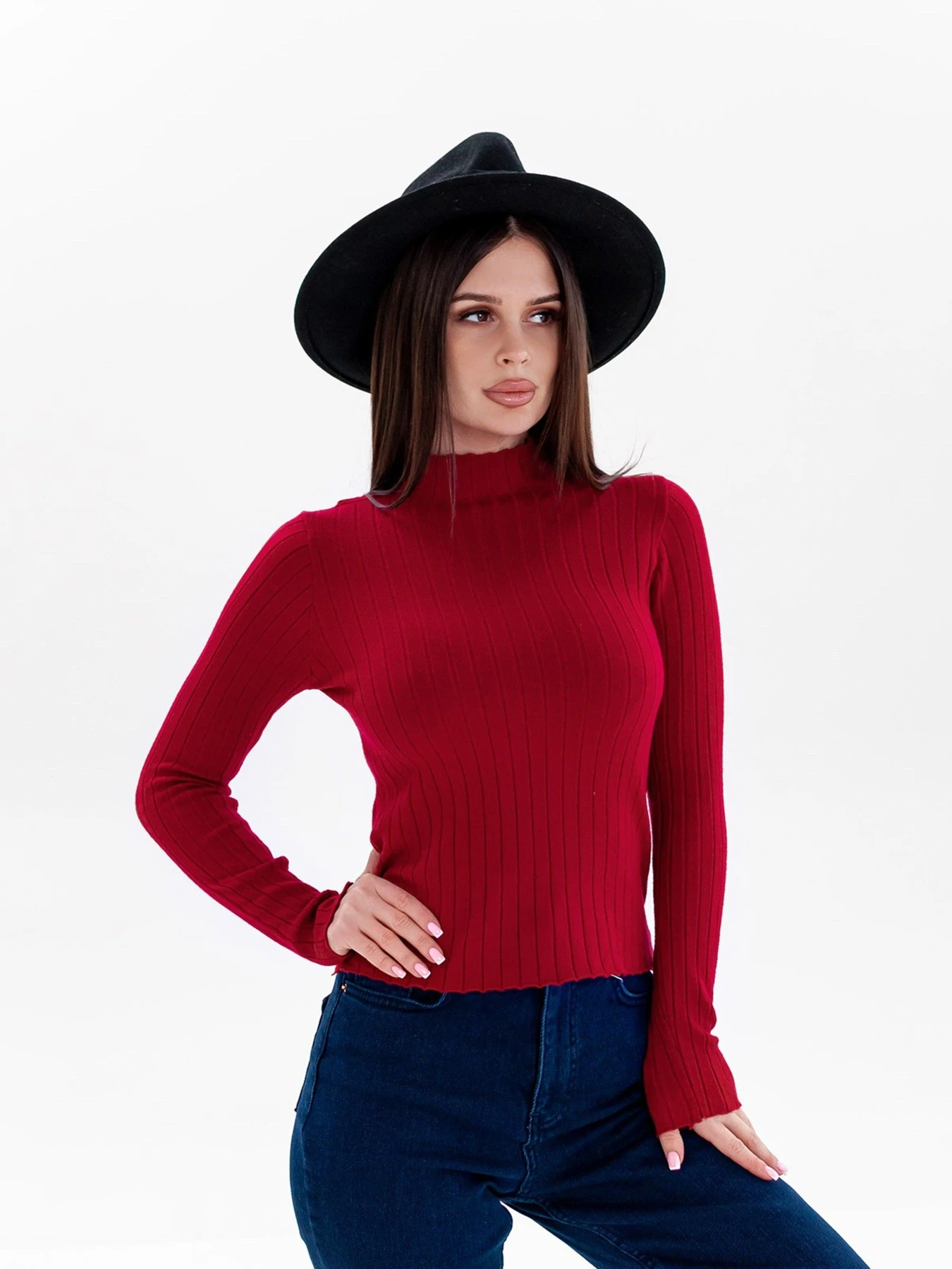 Свитры и кардиганы ISSA Plus модель WN20-329_burgundy Свитры и кардиганы ISSA Plus модель WN20-329_burgundy Фото