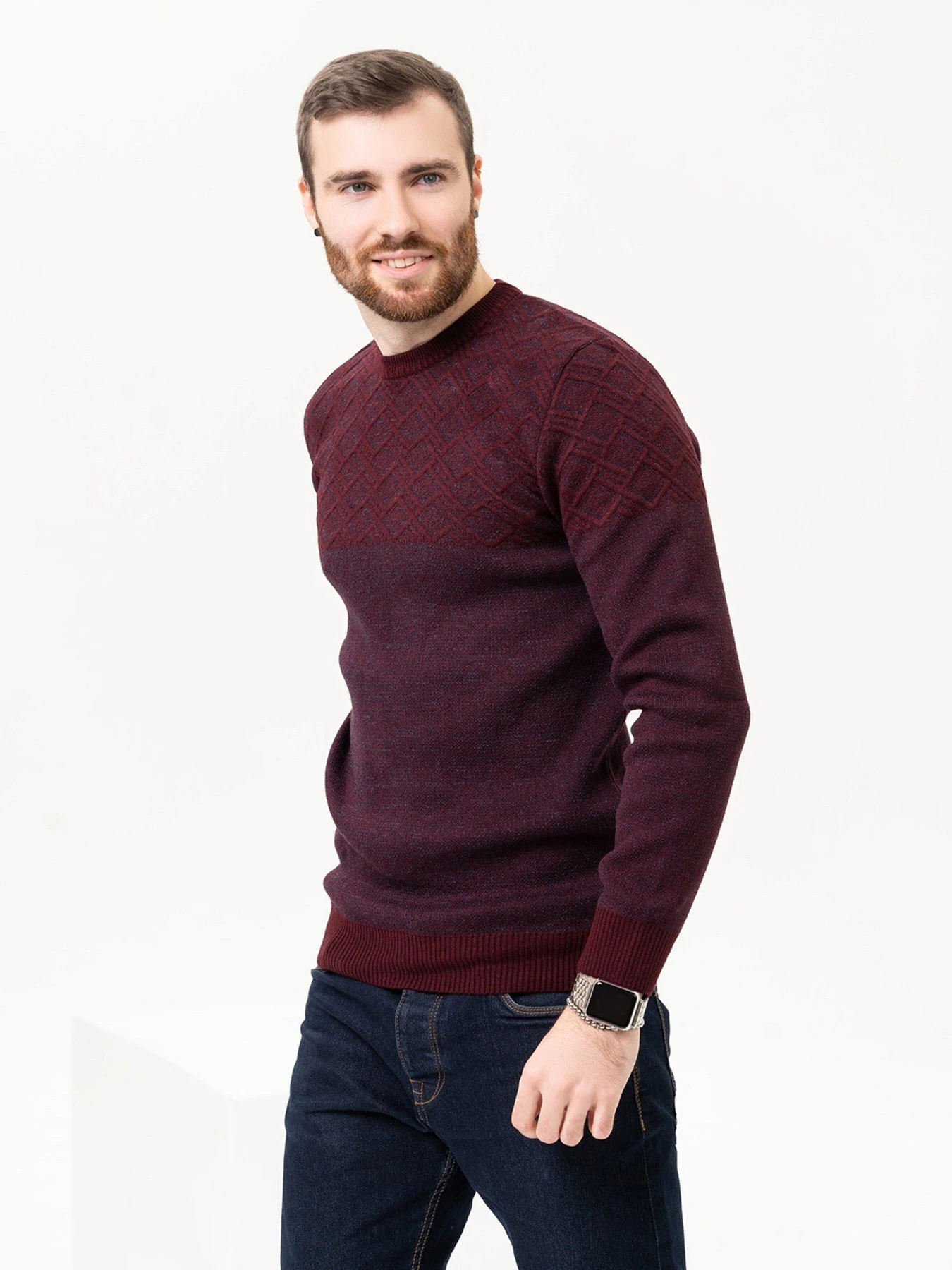 Свитры и кардиганы ISSA Plus модель GN4-88_burgundy Фото