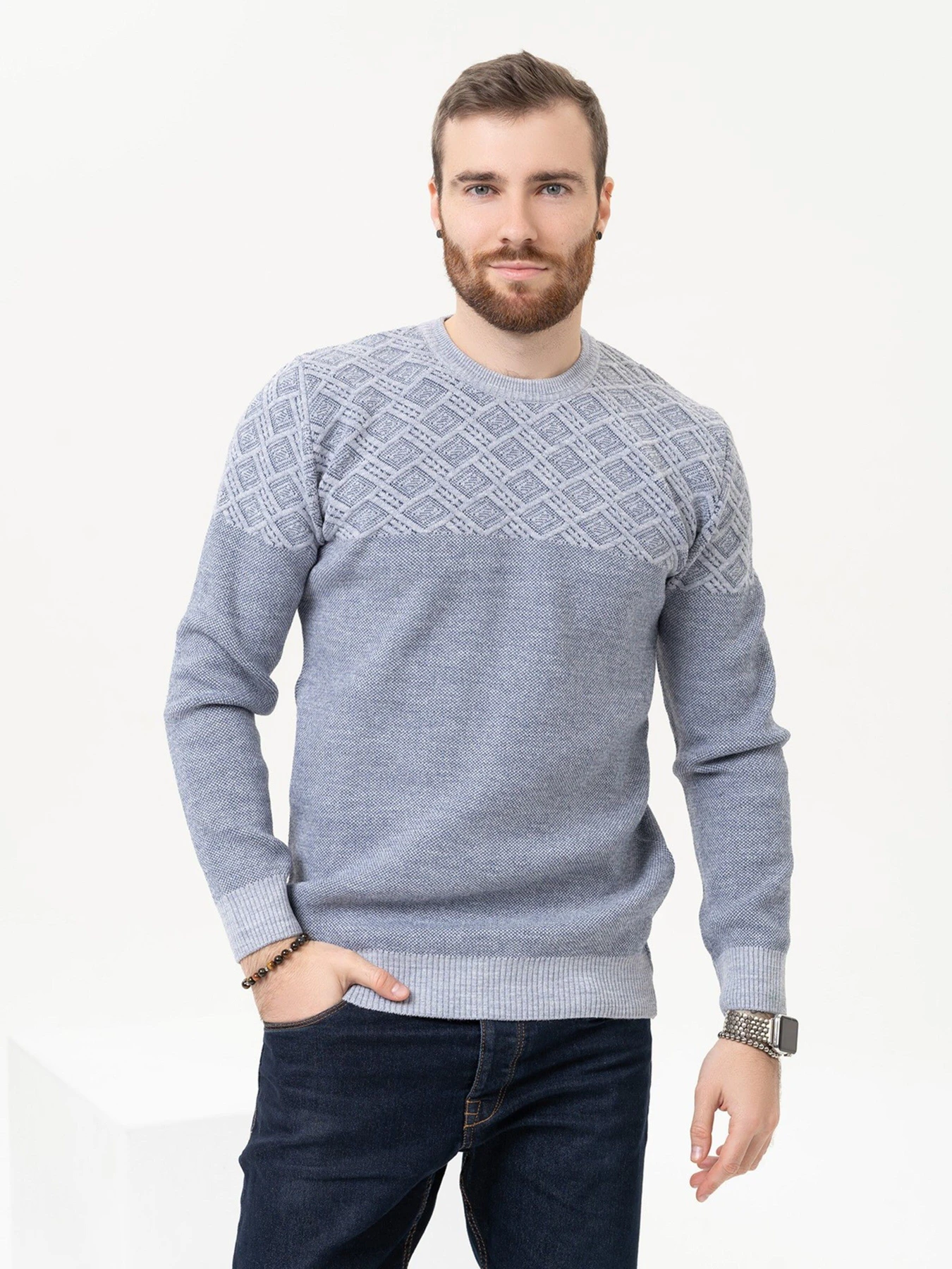 Свитры и кардиганы ISSA Plus модель GN4-88_lightblue Фото