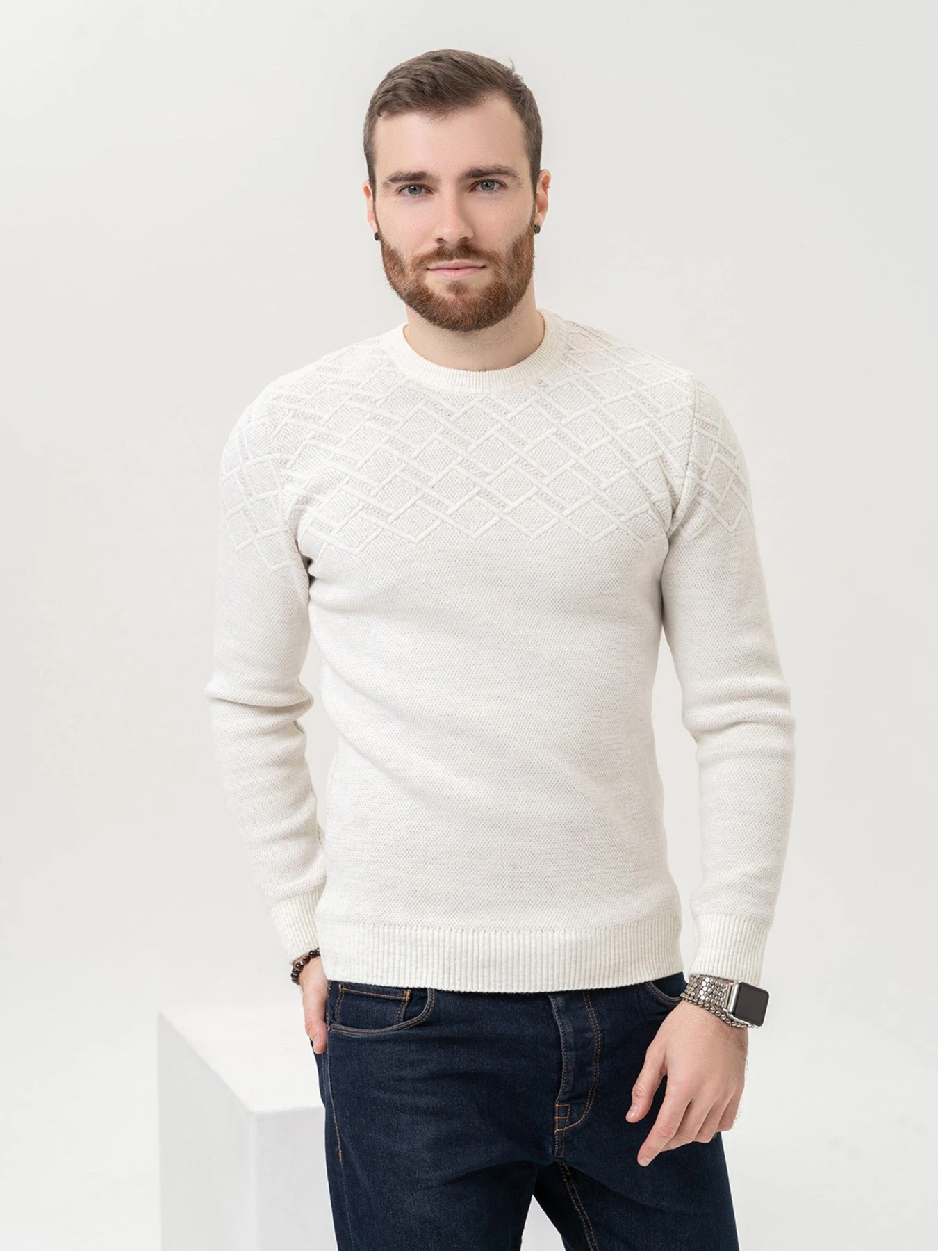 Свитры и кардиганы ISSA Plus модель GN4-89_lightbeige Фото