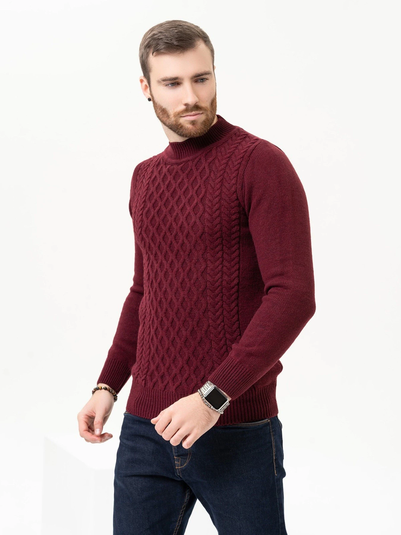 Свитры и кардиганы ISSA Plus модель GN4-97_burgundy Фото