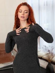 Платья ISSA Plus модель 13660_darkgray Фото