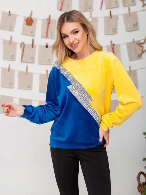 Худи и свитшоты ISSA Plus модель 13665_yellowblue Фото