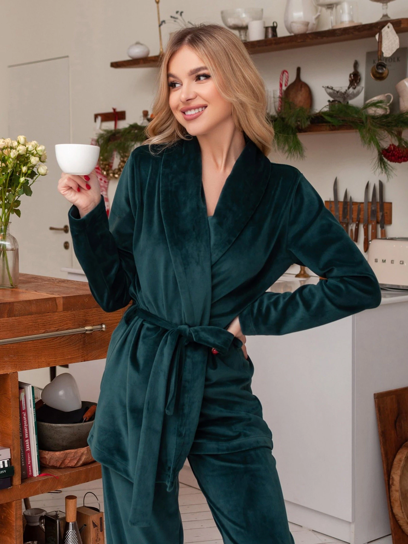 Одежда для дома и сна ISSA Plus модель 13666_green Одежда для дома и сна ISSA Plus модель 13666_green Фото