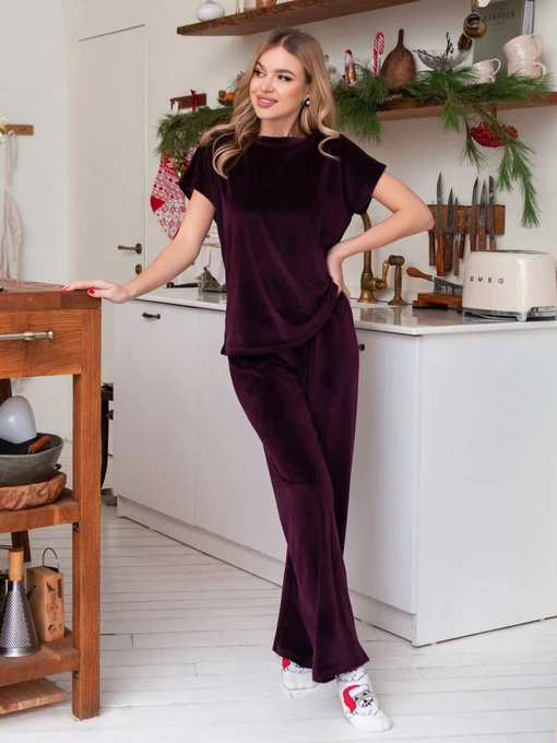 Одежда для дома и сна ISSA Plus модель 13667_burgundy Фото