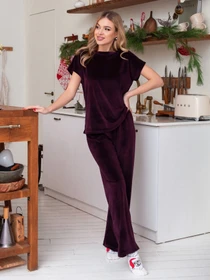 Одяг для дому та сну ISSA Plus модель 13667_burgundy Фото