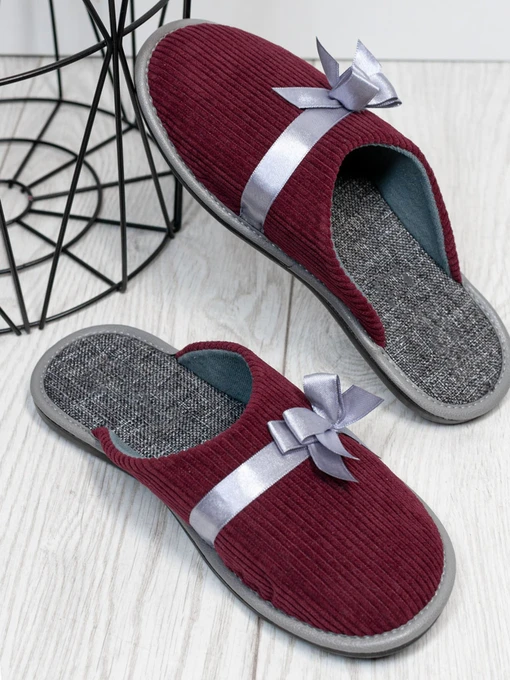Тапки ISSA Plus модель OB3-17_burgundy Фото