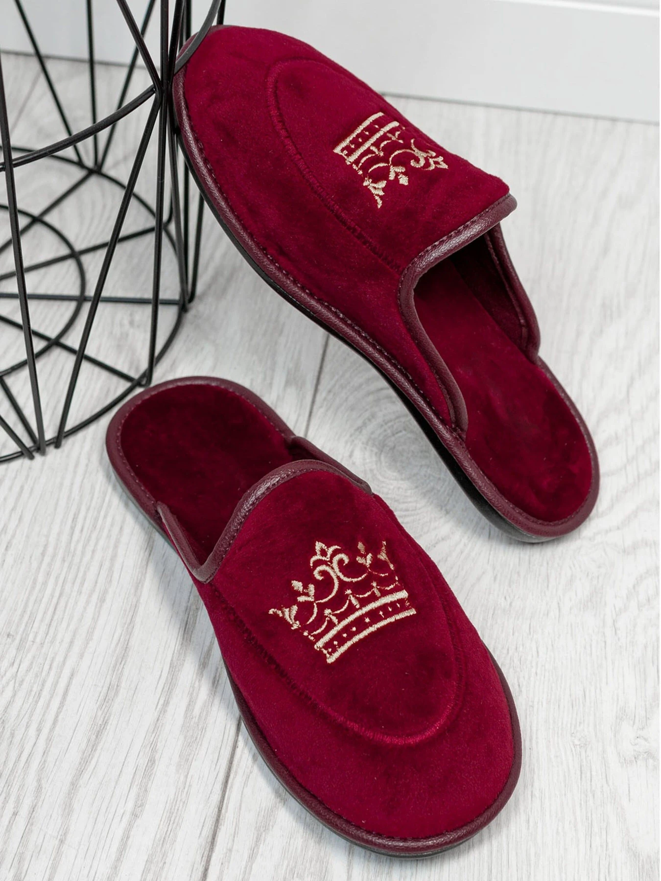 Тапки ISSA Plus модель OB3-18_burgundy Фото