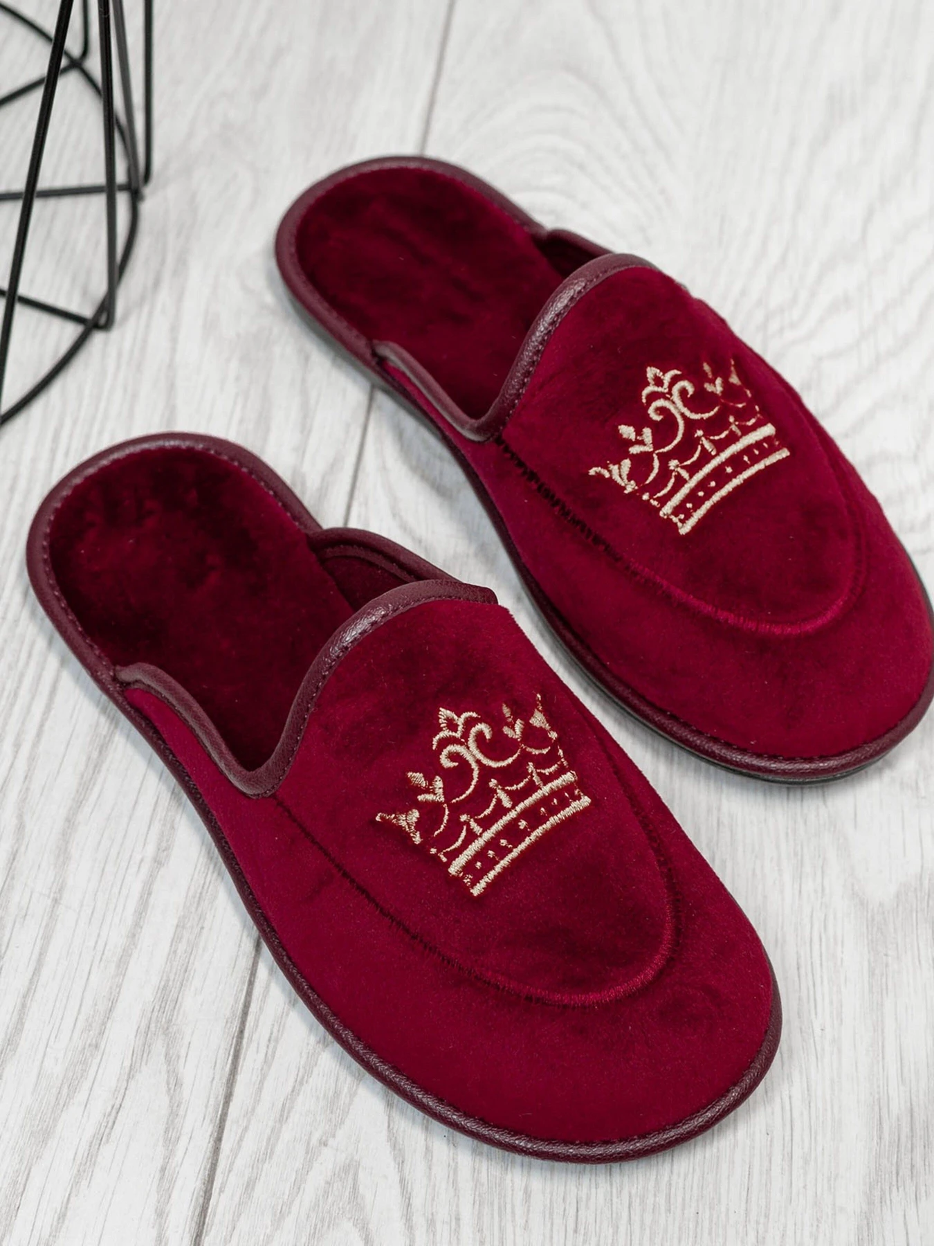 Тапки ISSA Plus модель OB3-18_burgundy Фото