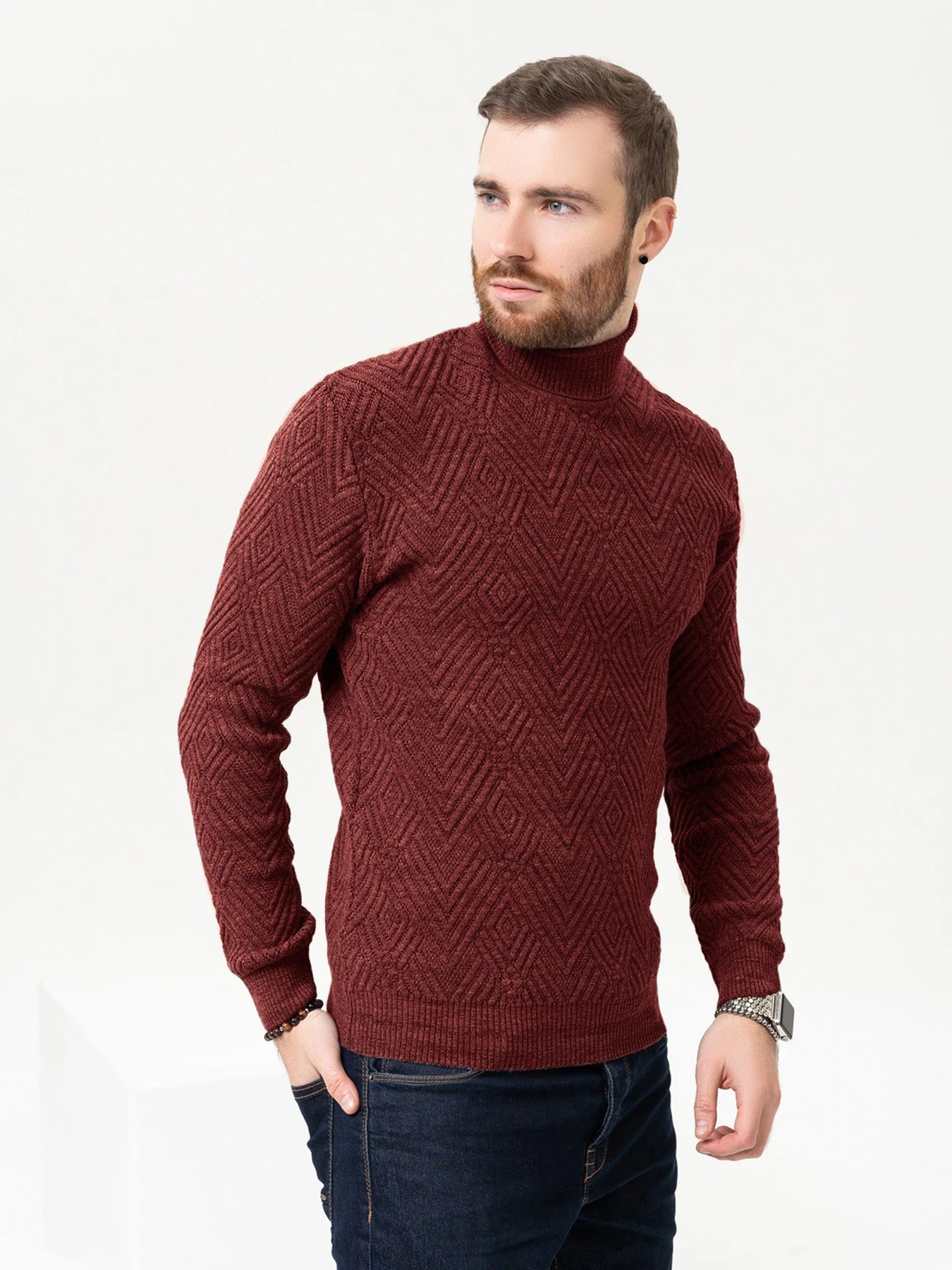 Светри та кардигани ISSA Plus модель GN4-87_burgundy Фото