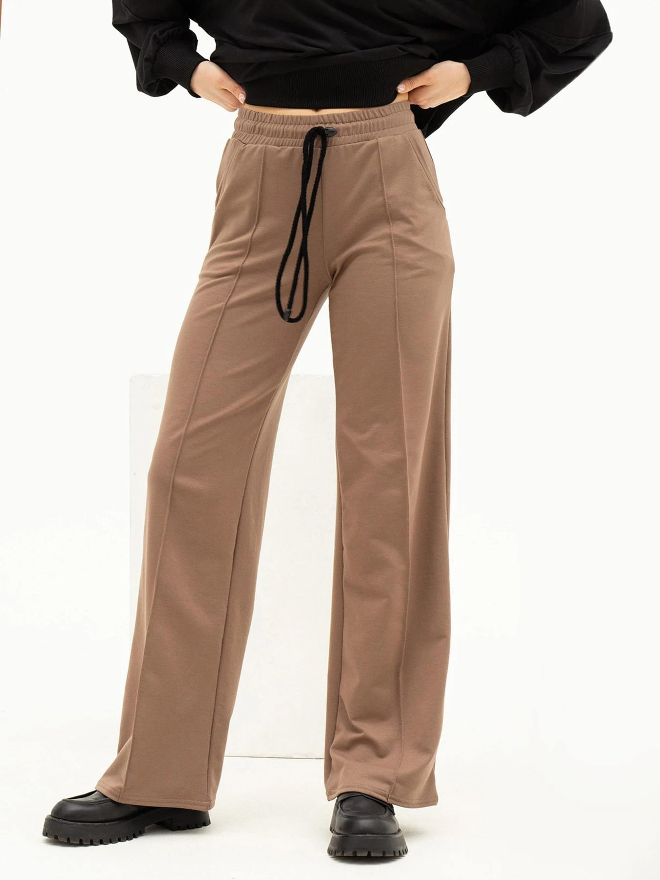 Брюки ISSA Plus модель 13684_brown Брюки ISSA Plus модель 13684_brown Фото