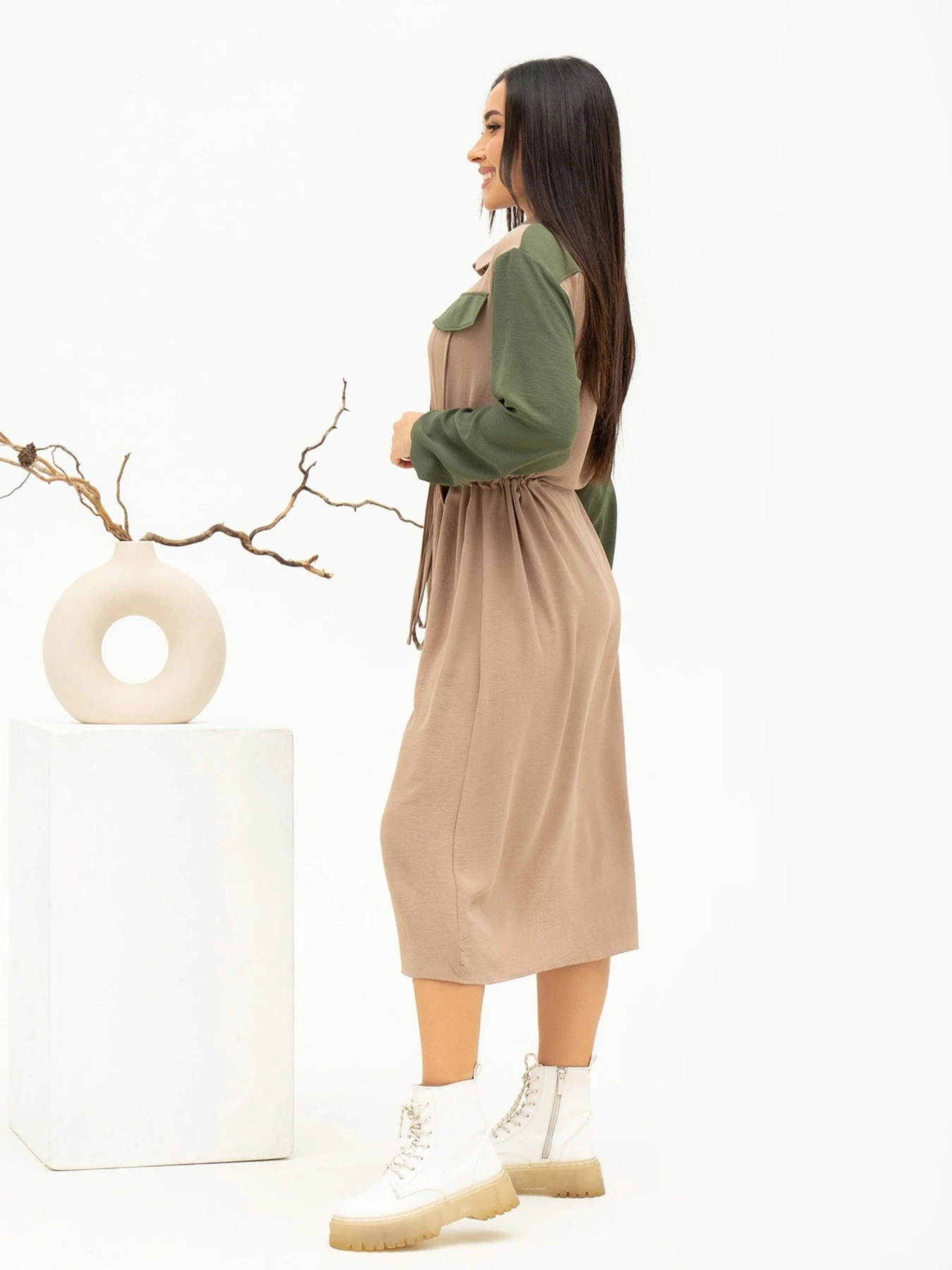 Платья ISSA Plus модель 13701_beige Платья ISSA Plus модель 13701_beige Фото