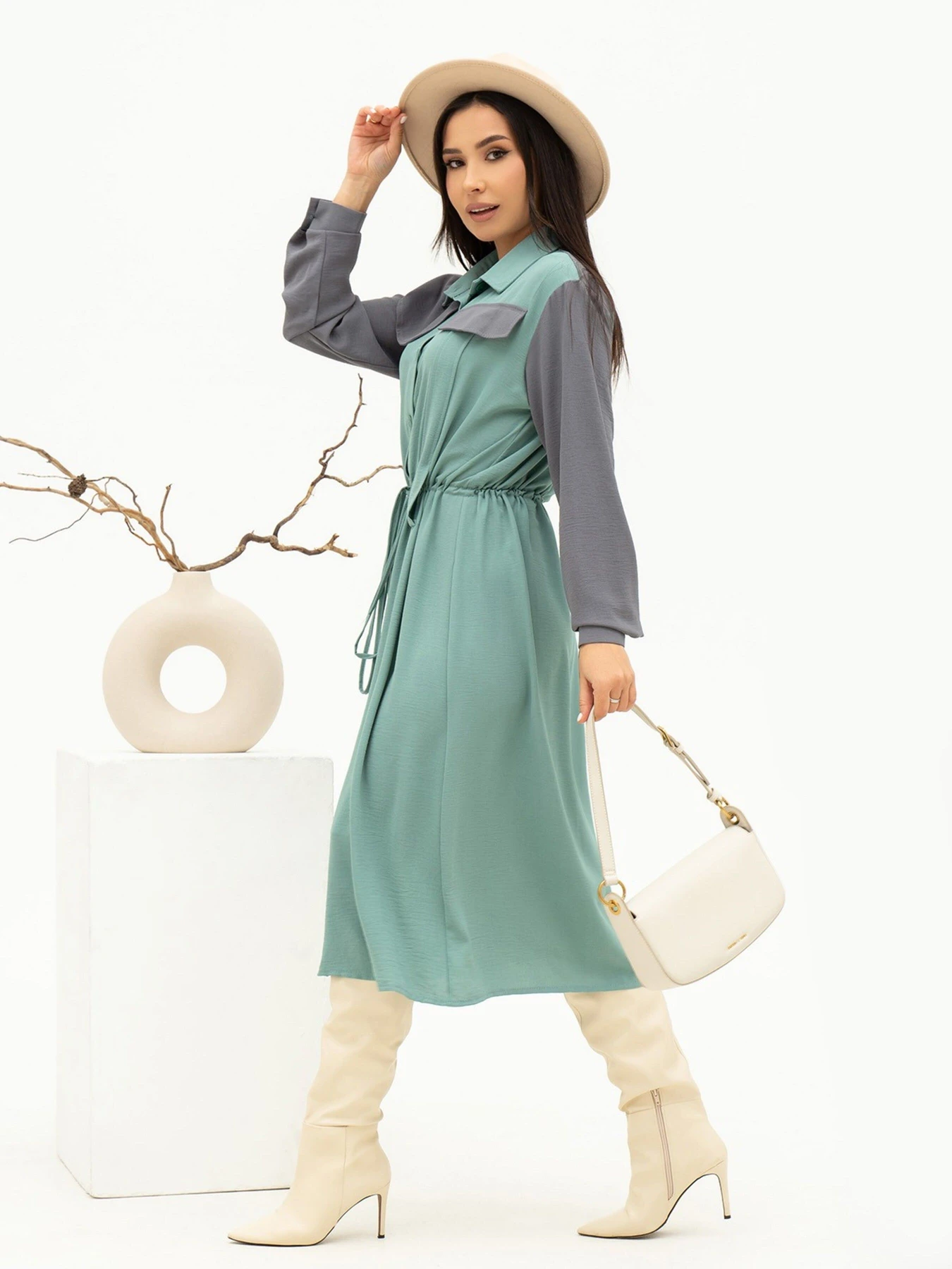 Платья ISSA Plus модель 13701_mint Платья ISSA Plus модель 13701_mint Фото