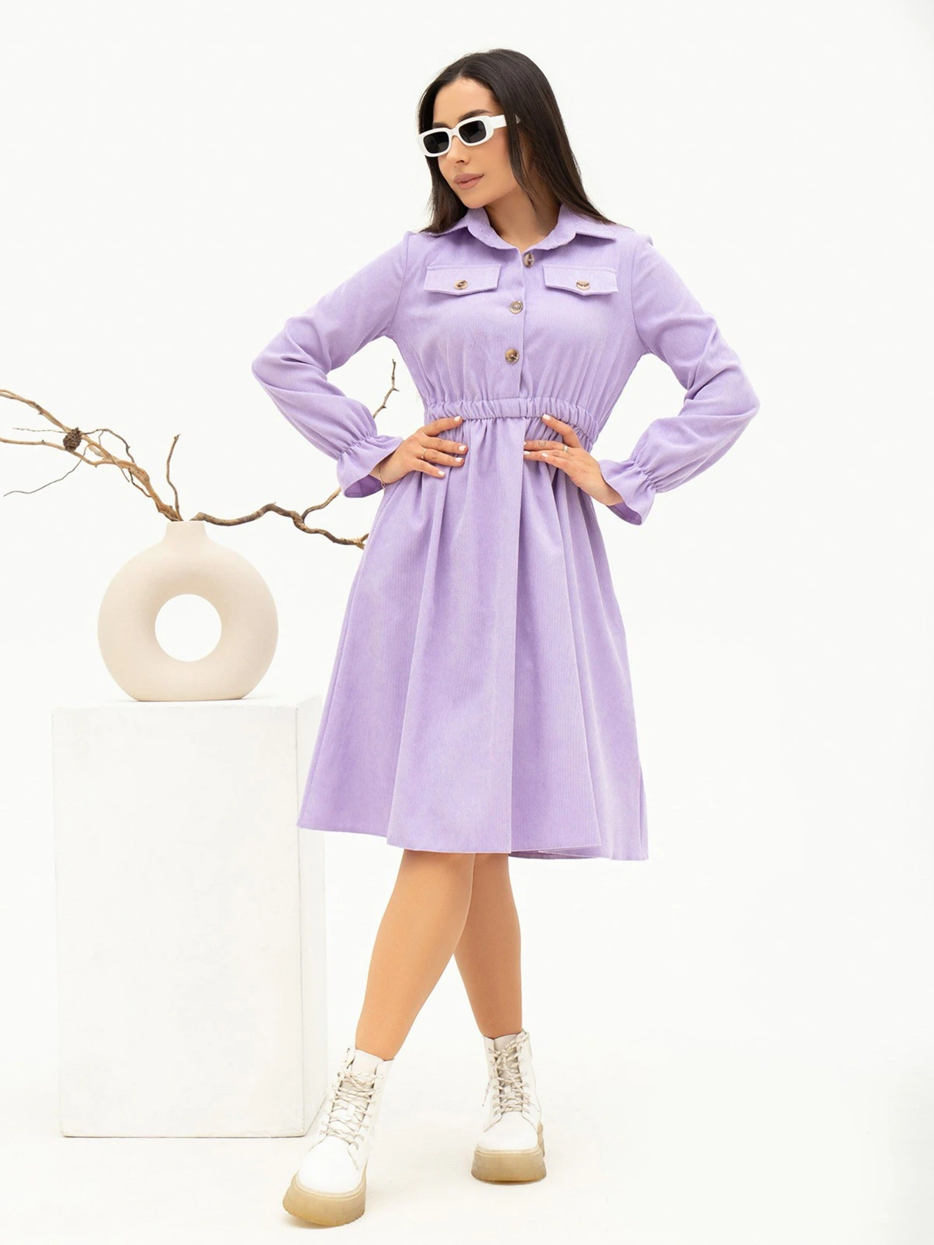Платья ISSA Plus модель SA-349_lilac Фото