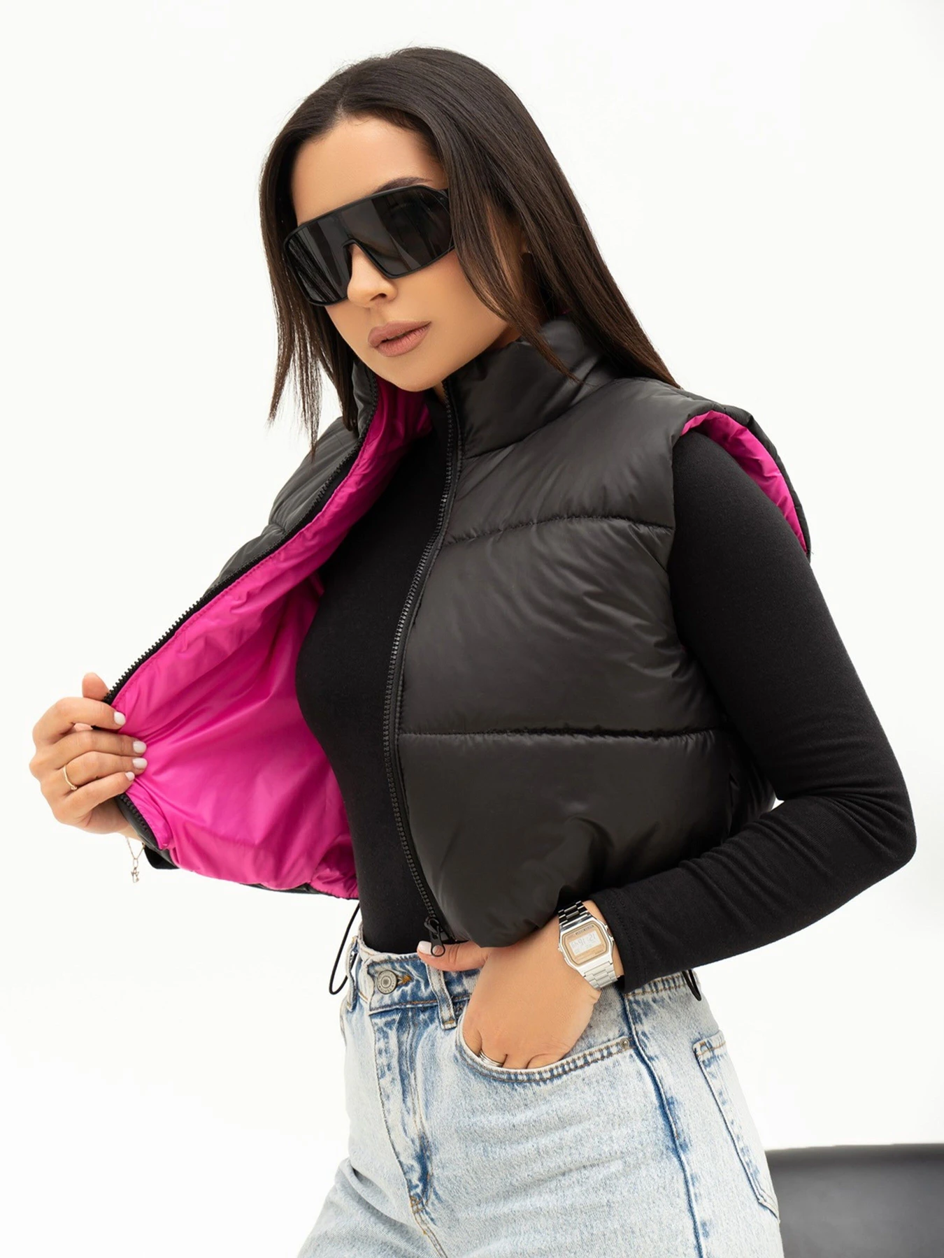 Куртки и дубленки ISSA Plus модель SA-441_blackpink Куртки и дубленки ISSA Plus модель SA-441_blackpink Фото