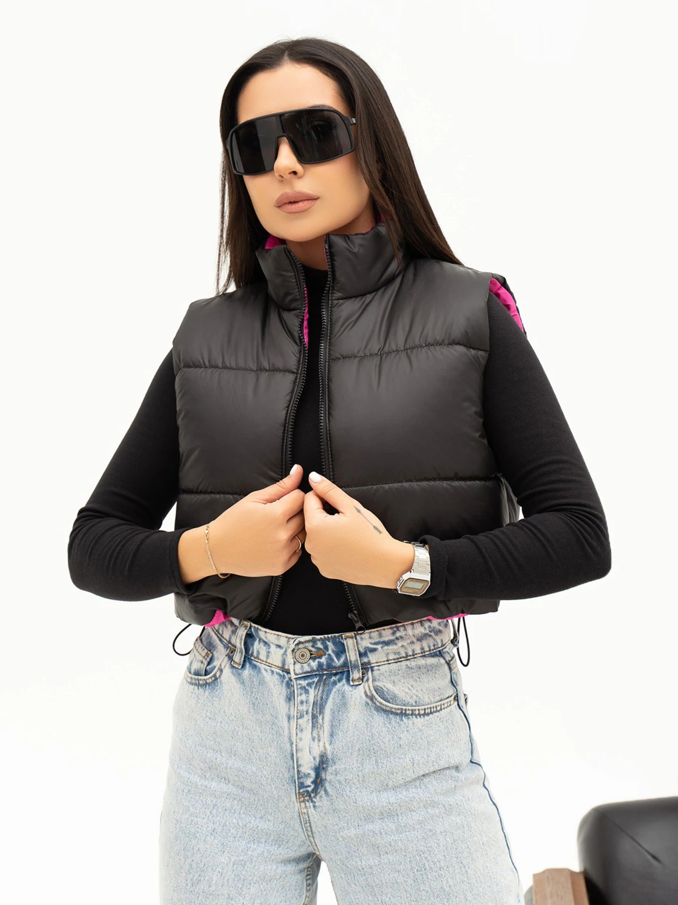 Куртки и дубленки ISSA Plus модель SA-441_blackpink Куртки и дубленки ISSA Plus модель SA-441_blackpink Фото