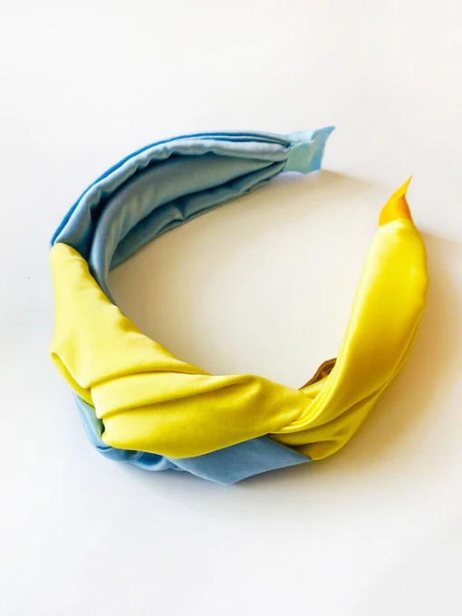 Жовто-блакитний обруч ручної роботи. Колекція "Україна" MyScarf, синьо-жовтий фото 2