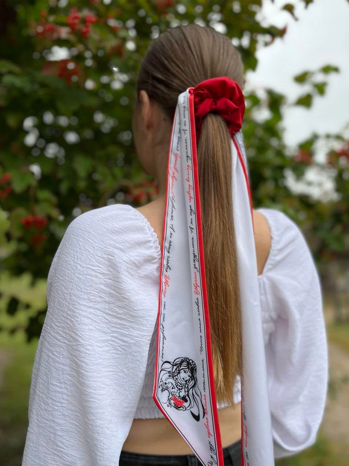 Резинка+твилли колекция Украина "Червона калына" MyScarf модель mp196416 Фото