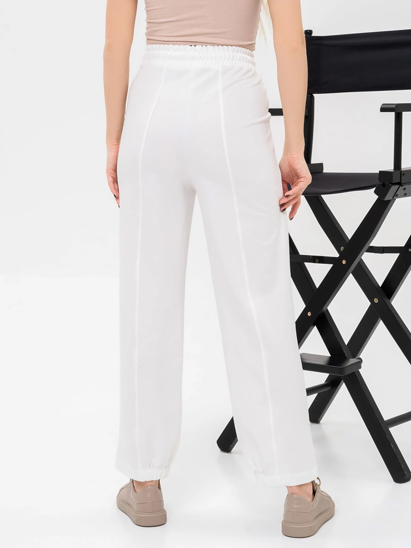Штани ISSA Plus модель 13693_white Штани ISSA Plus модель 13693_white Фото