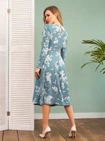 Платья ISSA Plus модель 13477_turquoise Фото