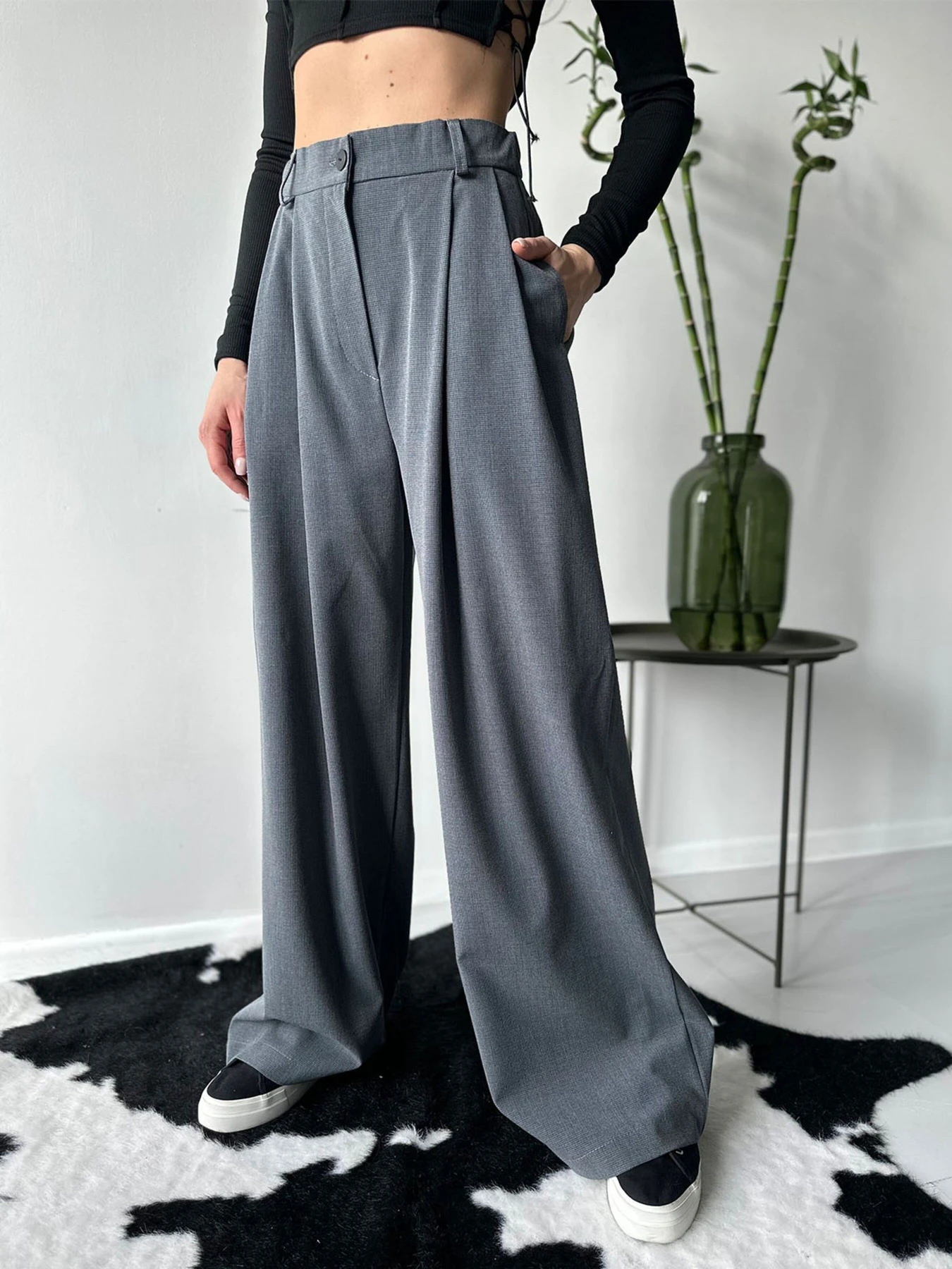 Брюки ISSA Plus модель 13754_grey Брюки ISSA Plus модель 13754_grey Фото