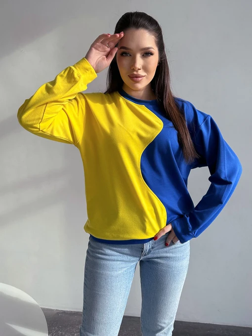 Худи и свитшоты ISSA Plus модель 13755_yellowblue Фото