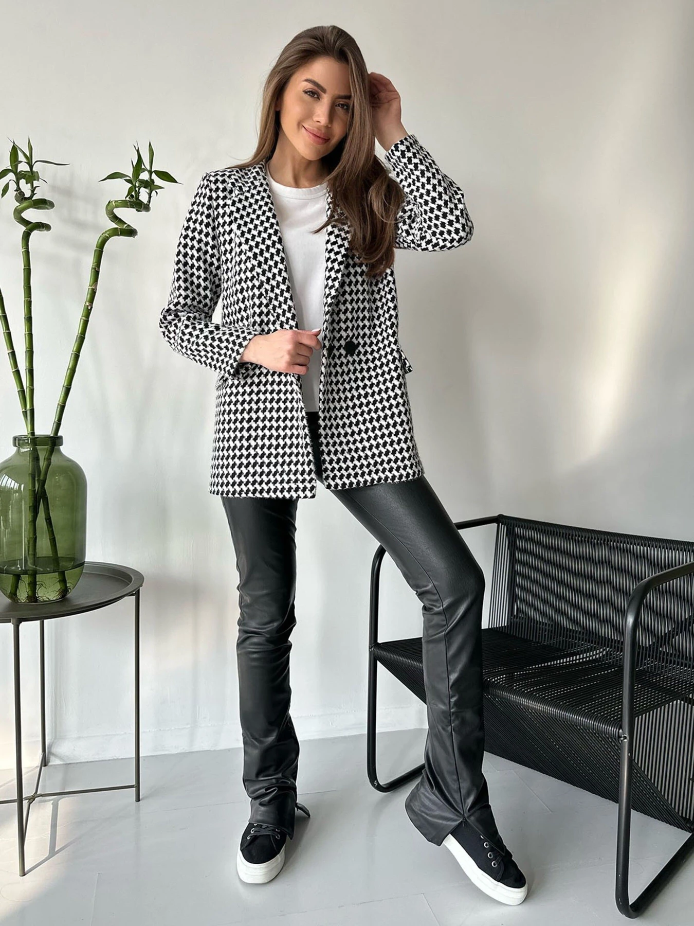Пиджаки ISSA Plus модель 13759_blackwhite Пиджаки ISSA Plus модель 13759_blackwhite Фото