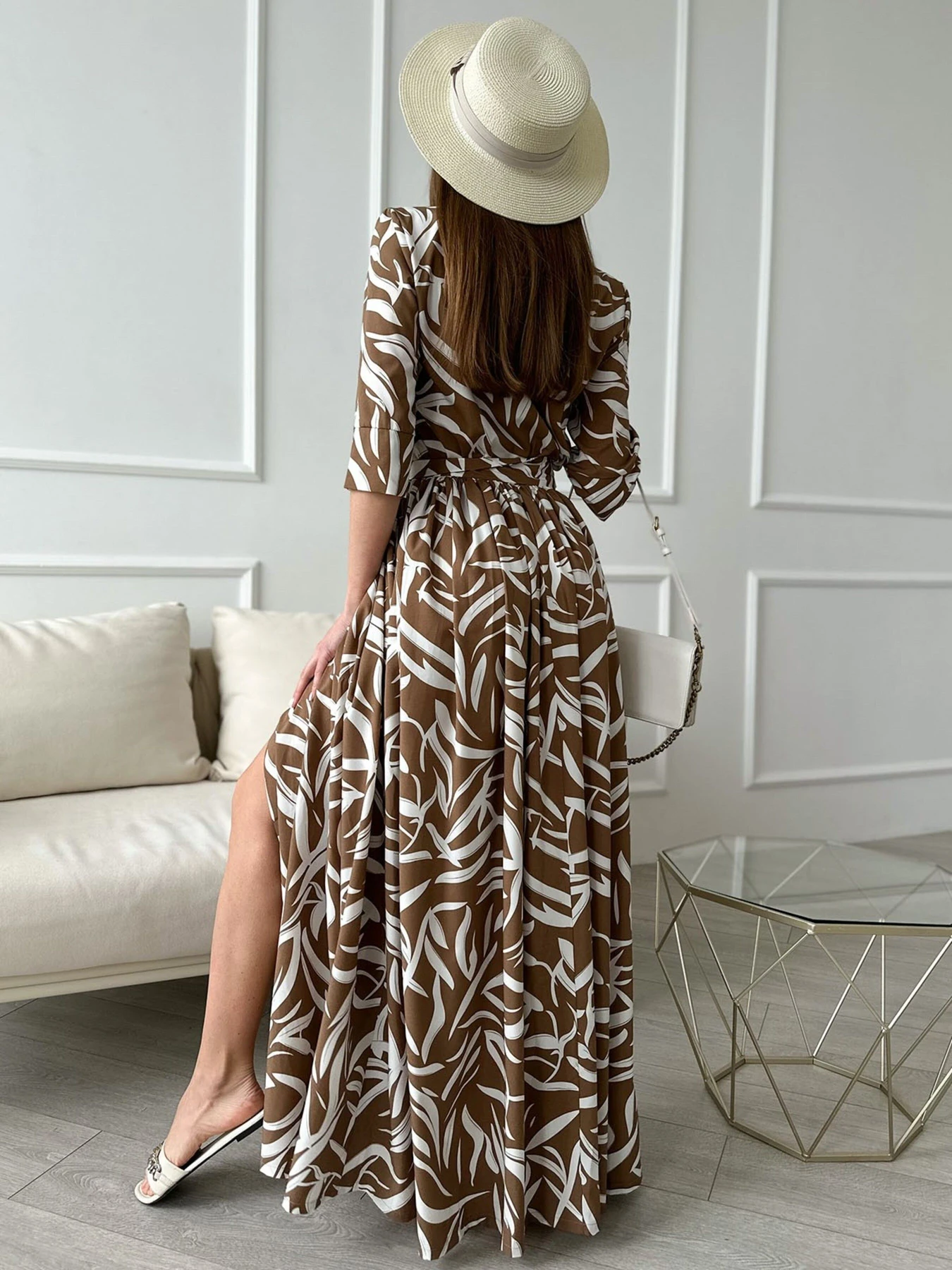 Платья ISSA Plus модель 13814_brown Платья ISSA Plus модель 13814_brown Фото