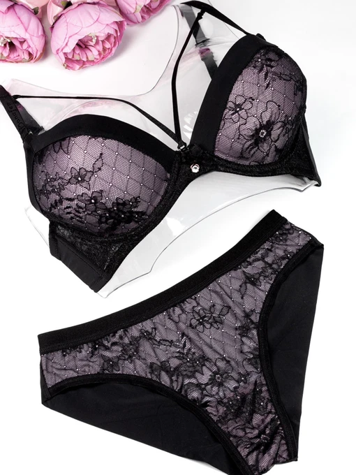 Нижнее белье ISSA Plus модель BL2-726_blacklilac Фото