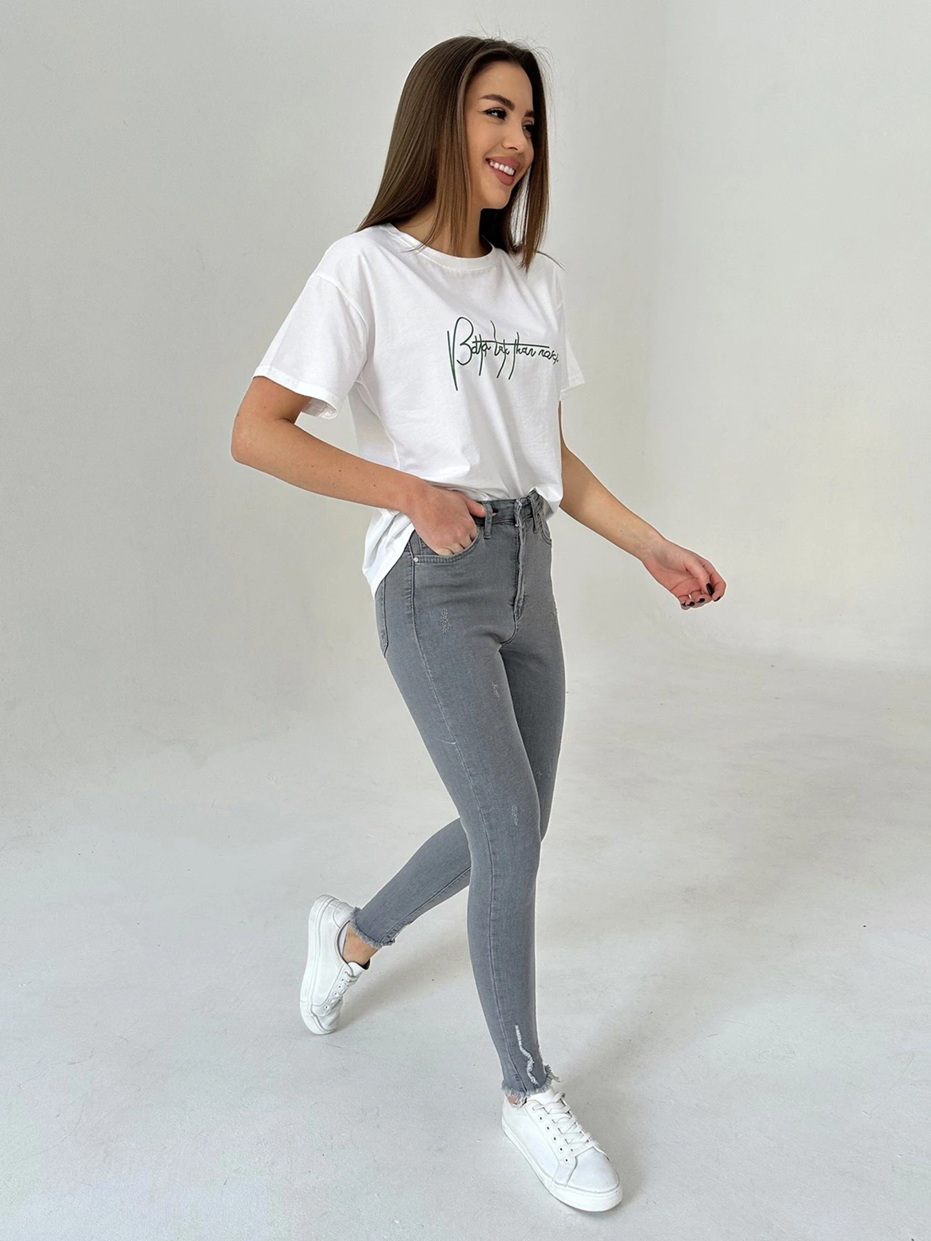 Джинсы ISSA Plus модель WN20-409_grey Джинсы ISSA Plus модель WN20-409_grey Фото