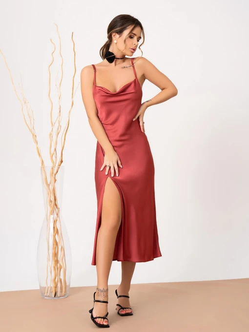 Платья ISSA Plus модель 13882_terracotta Фото