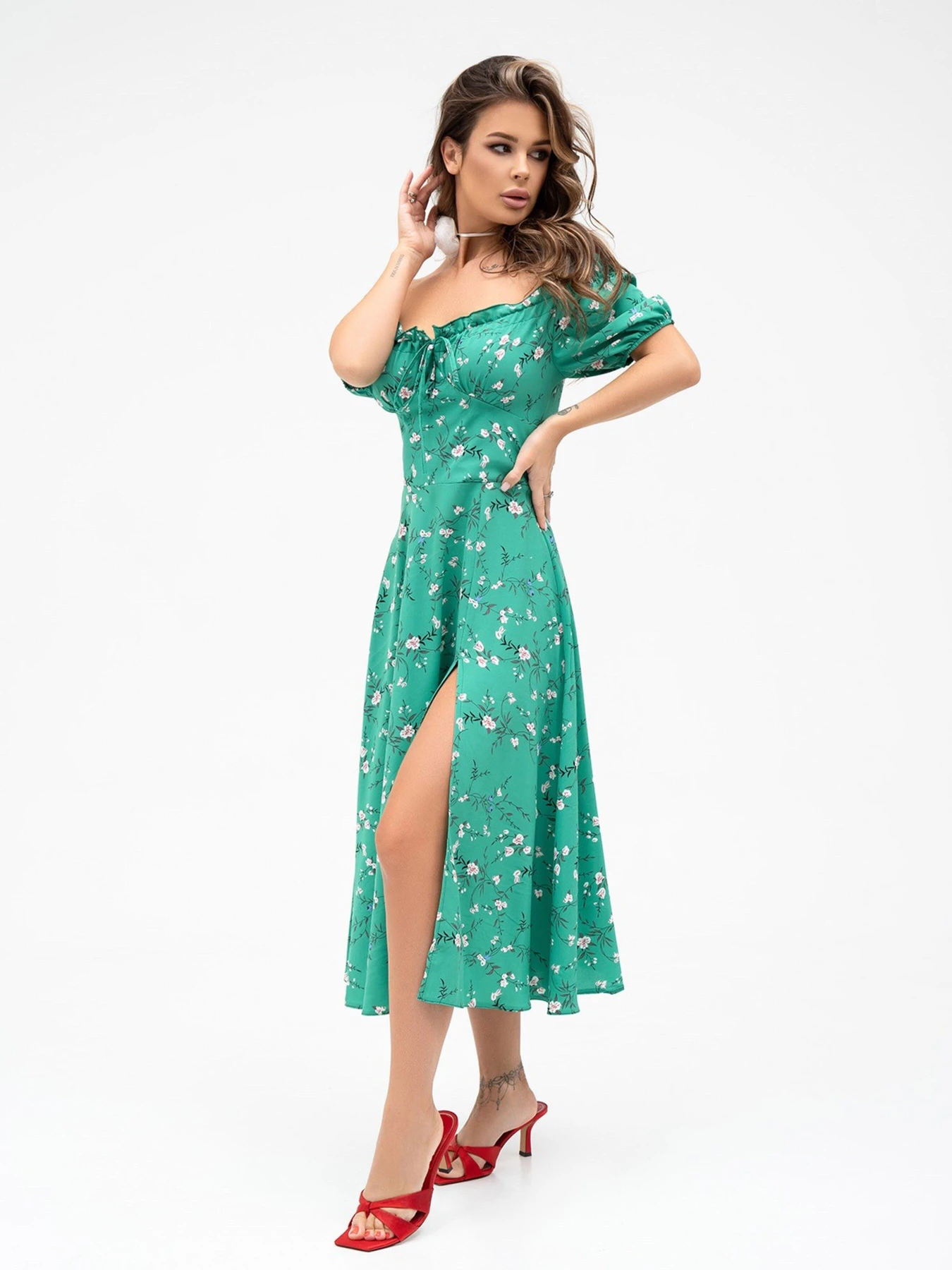 Платья ISSA Plus модель SA-462_green Платья ISSA Plus модель SA-462_green Фото
