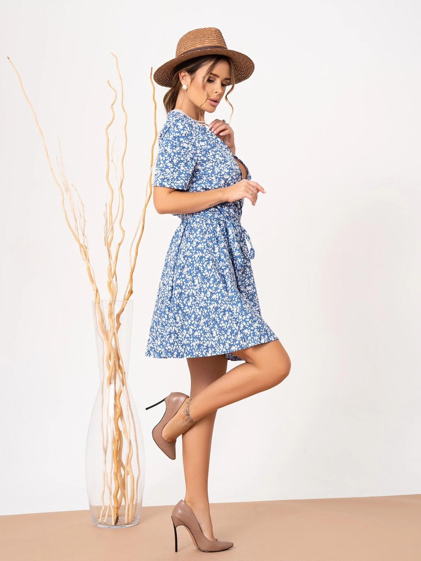 Платья ISSA Plus модель 13872_blue Платья ISSA Plus модель 13872_blue Фото