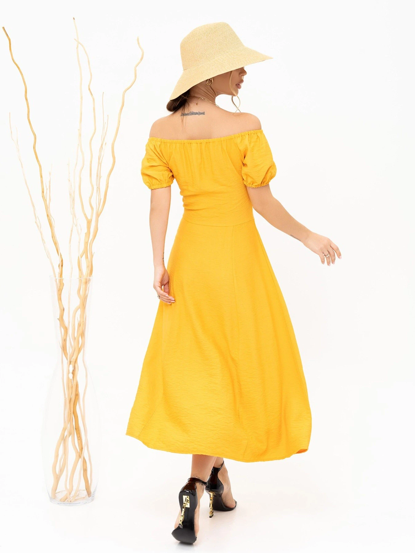 Платья ISSA Plus модель 13898_mustard Фото