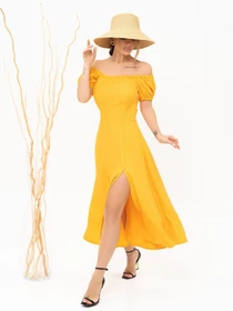 Платья ISSA Plus модель 13898_mustard Фото