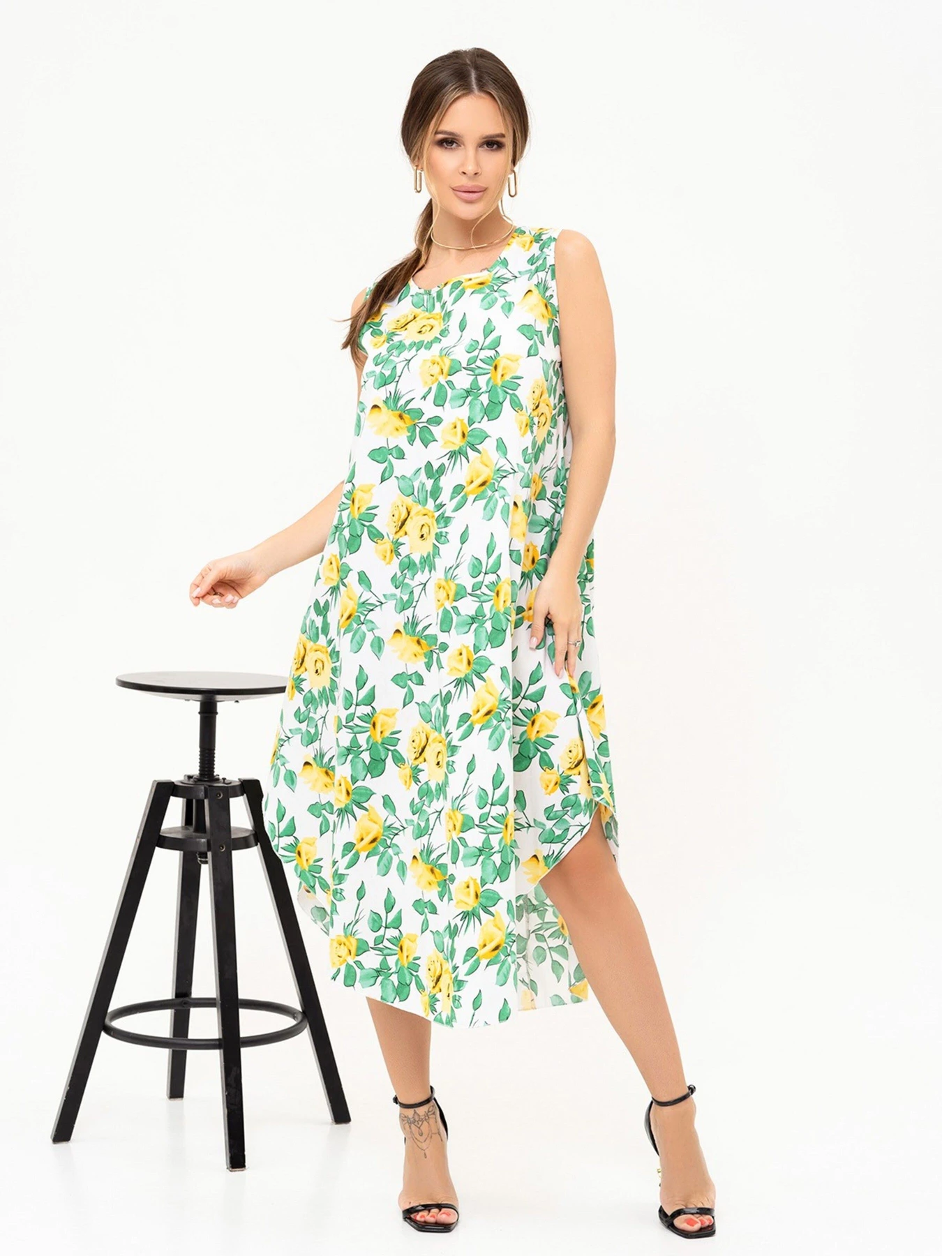 Платья ISSA Plus модель 13914_whiteyellow Фото