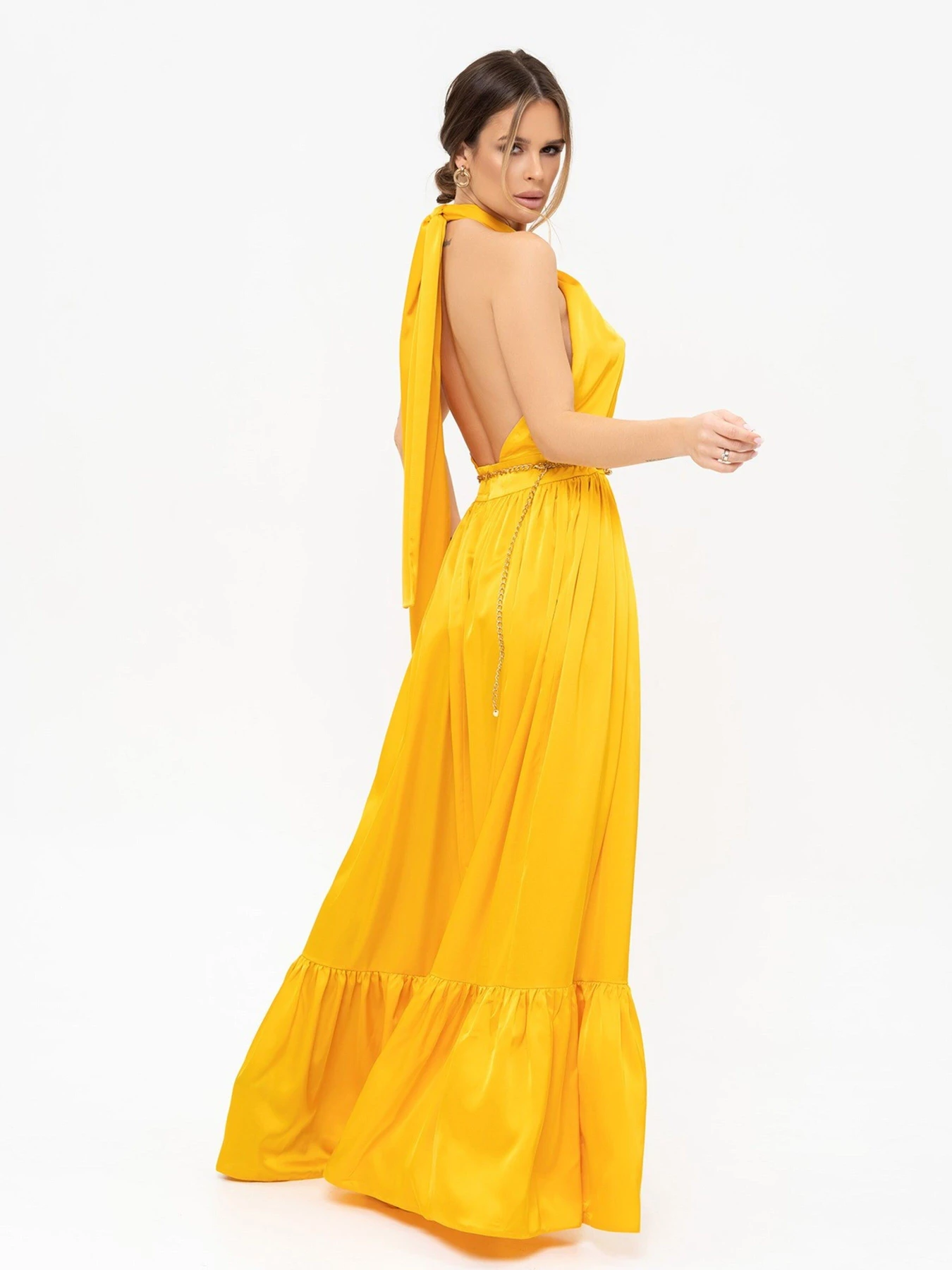 Платья ISSA Plus модель 13925_mustard Платья ISSA Plus модель 13925_mustard Фото