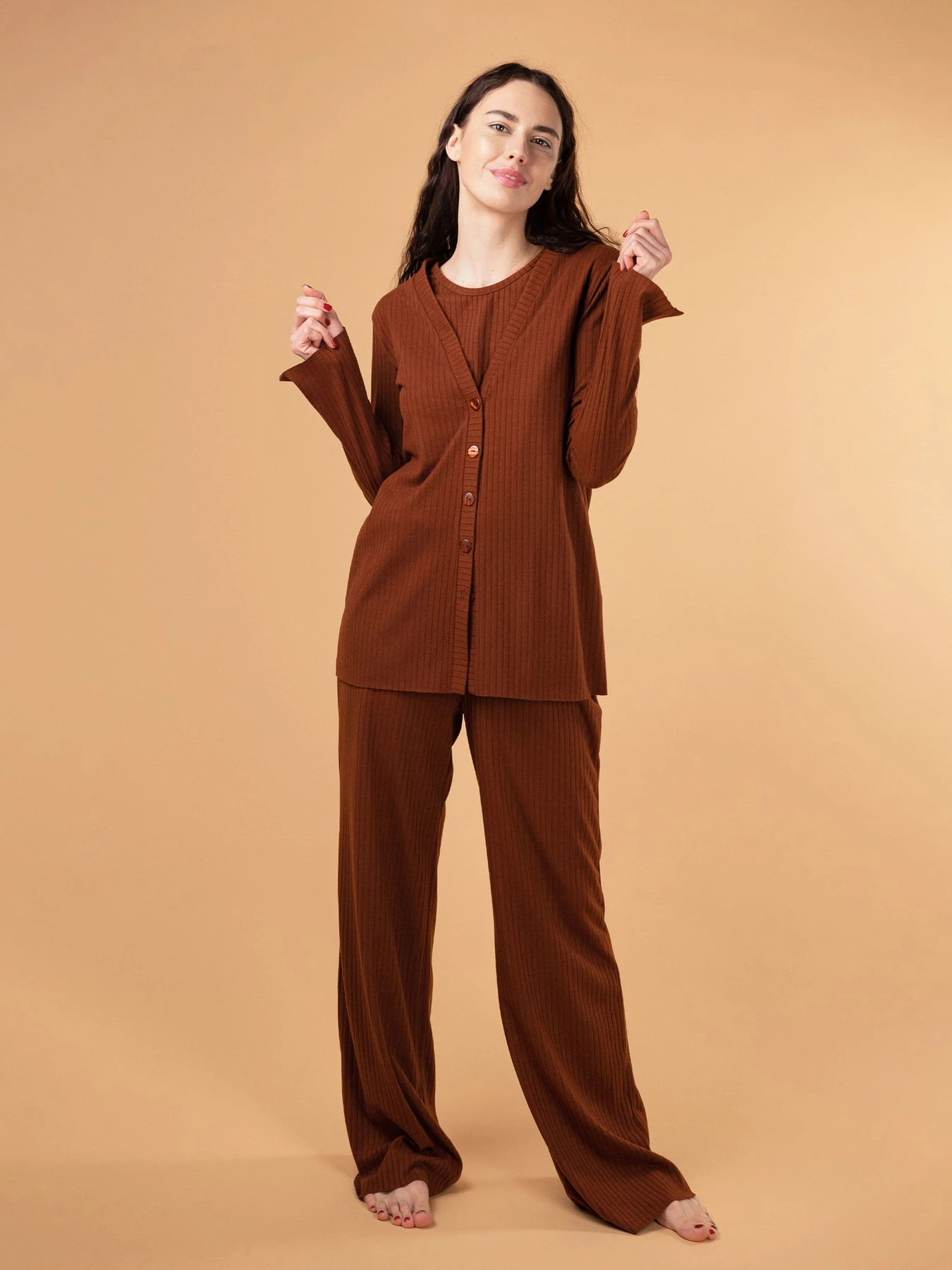 Одяг для дому та сну Brabrabra модель HOM2217069_Walnut Фото