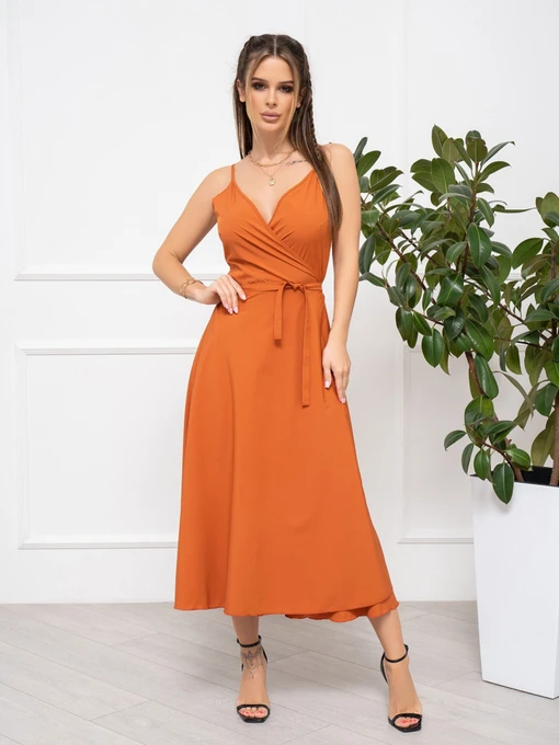 Платья ISSA Plus модель 13029_terracotta Фото