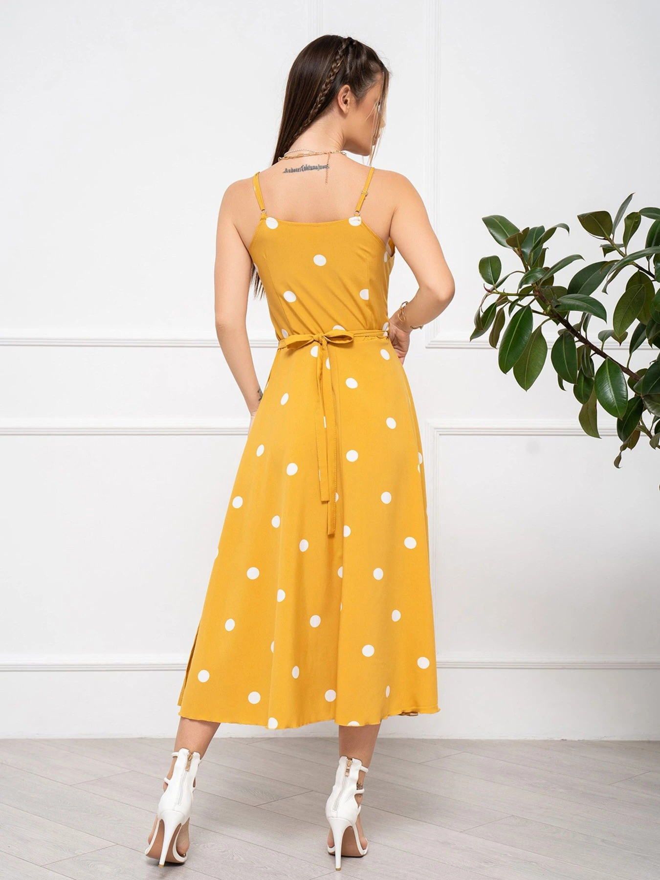 Платья ISSA Plus модель 13031_mustard Платья ISSA Plus модель 13031_mustard Фото