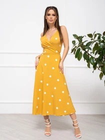 Платья ISSA Plus модель 13031_mustard Фото
