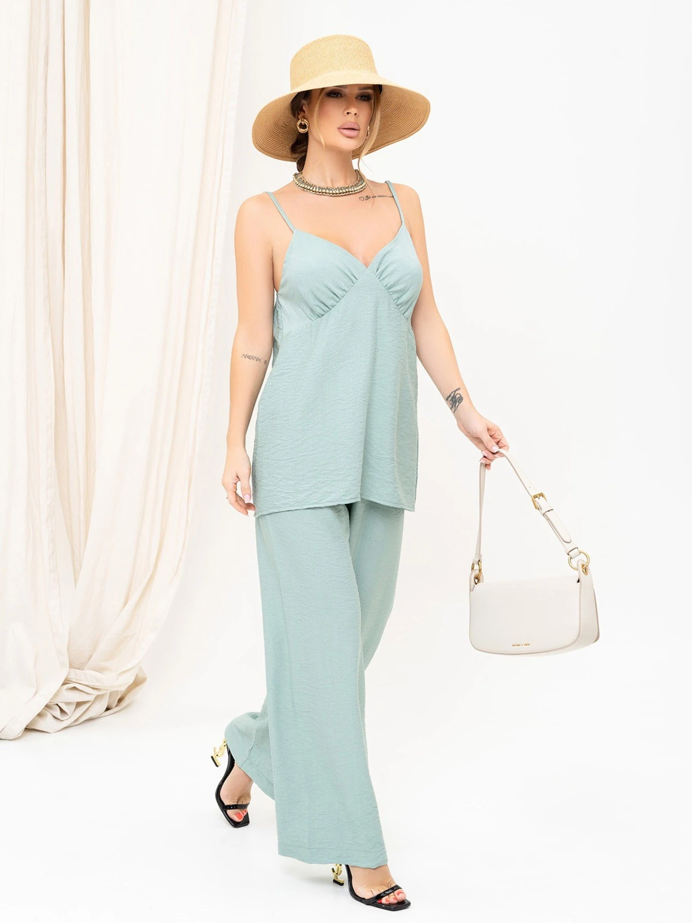 Костюми ISSA Plus модель 13896_olive Фото