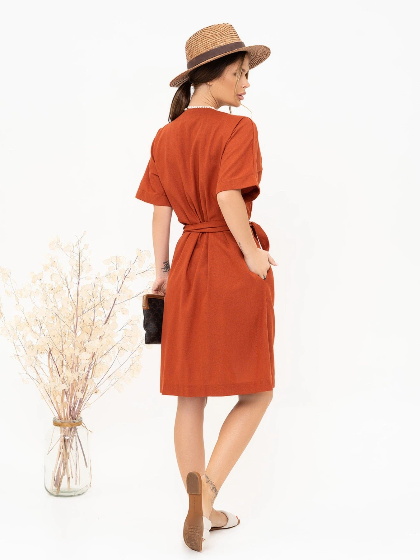 Платья ISSA Plus модель 13901_terracotta Фото
