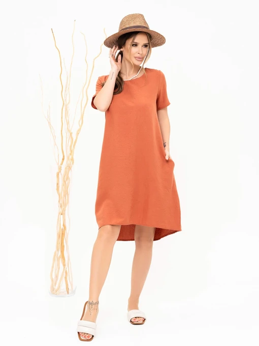 Платья ISSA Plus модель 13908_terracotta Фото