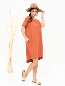Платья ISSA Plus модель 13908_terracotta Фото