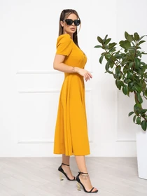 Платья ISSA Plus модель 13933_mustard Фото