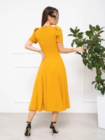 Платья ISSA Plus модель 13933_mustard Фото