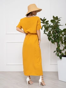 Платья ISSA Plus модель 13936_mustard Фото